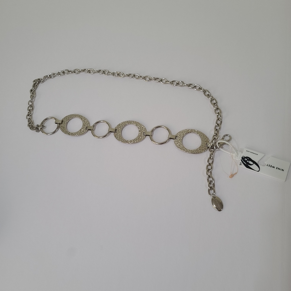 New Nine West Silver Chain Belt - Picture 3 of 16